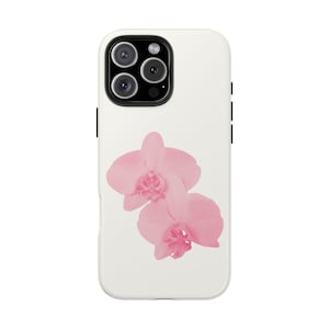 Pink Orchid Phone Case, Trendy Floral Cute Summer Phone Case for iPhone 16 15 14 13 12 11 Pro Max