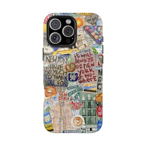 New York Collage Phone Case Trendy City Girl Phone Case for iPhone 16 15 14 13 12 11 Pro Max