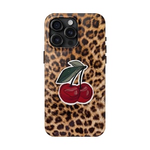 チーターチェリー 携帯ケース トレンディなヒョウ柄 携帯ケース iPhone 15 14 13 12 11 Pro Max用