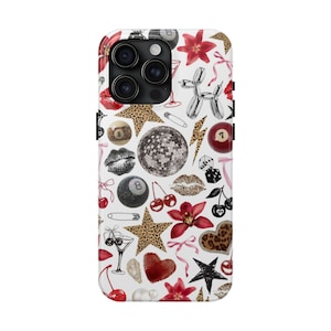 Trendy Cheetah Print Phone Case Star Lily Phone Case Cute Disco Ball Phone Case for iPhone 15 14 13 12 11 Pro Max Samsung
