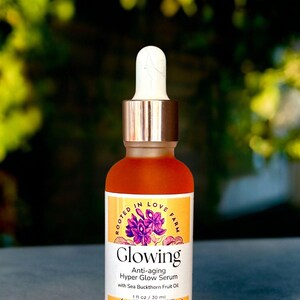 Anti-aging hyper glow serum named Glowing with Sea Buckthorn Fruit Oil