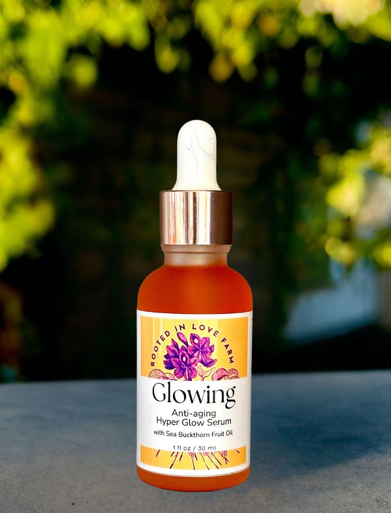 Anti-aging hyper glow serum named Glowing with Sea Buckthorn Fruit Oil