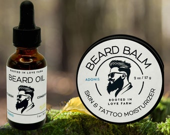 Organic Beard Care | Conditioning Balm & Moisturizing Oil | Fresh Masculine Scent or Unscented