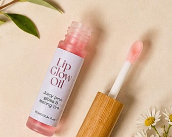 Lip Glow Oil with Lasting Tint | Nourishing pH Reactive Pretty Pink Gloss