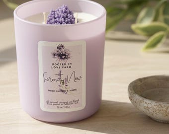 Lavender Bouquet Candle: French Lavender Scent, Luxury Coco Soy Wax Blend