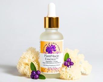 PlantMucin Essence – Vegan Snail Mucin Alternative Serum | Snow Mushroom Hydration + Firming | Cruelty-Free | Non-toxic