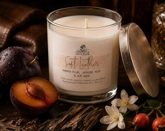 Soft Leather Candle | Luxury Amber & Oud Wood Candle