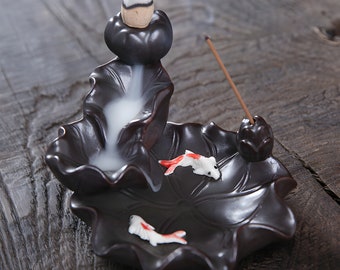 BRUCIATORE DI a riflusso a cascata Porta in ceramica Figurina ornamento