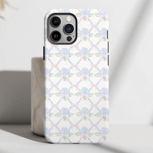 Coquette iPhone Case: Vintage Floral Mosaic, Preppy Style