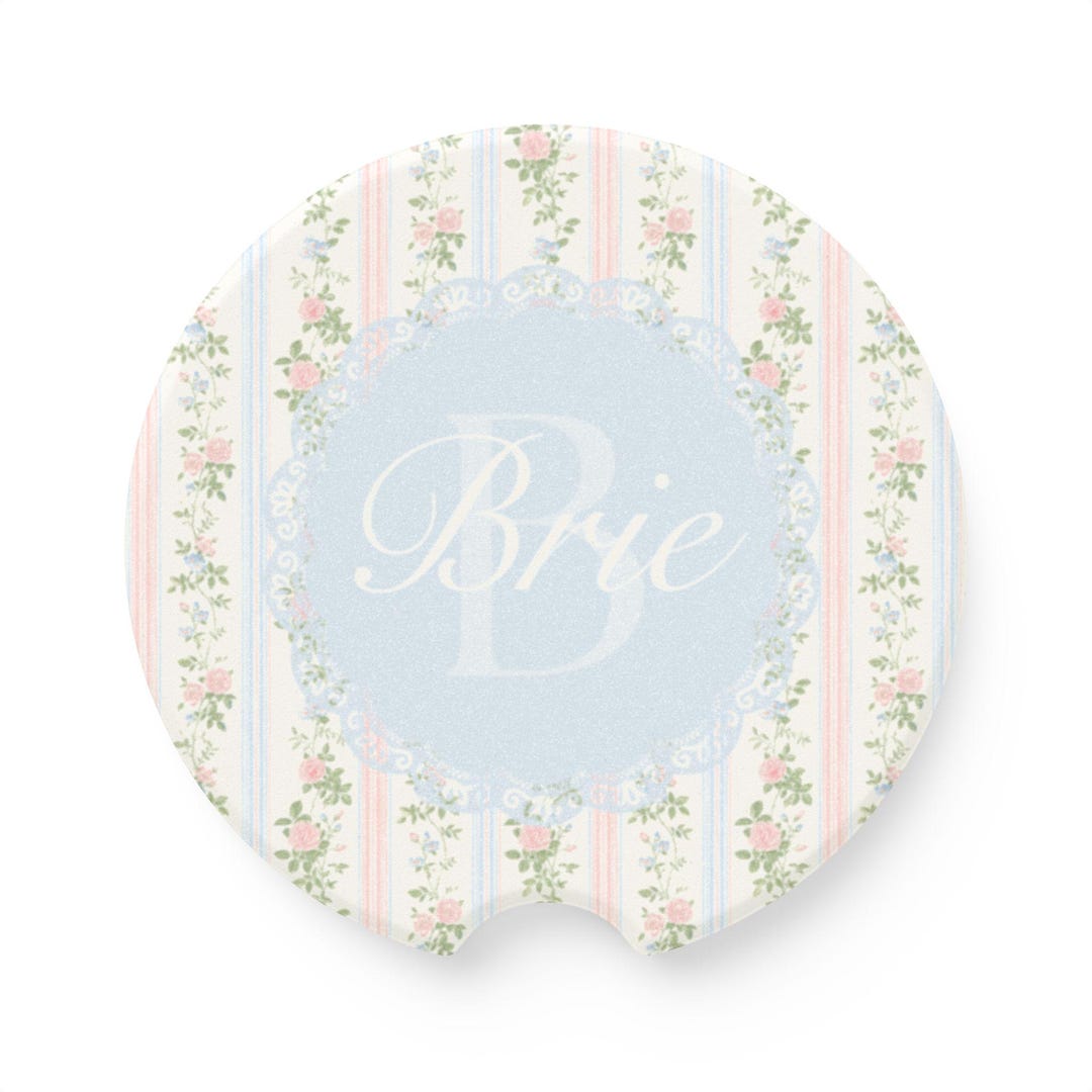Personalized Coquette Car Coaster: Vintage Roses Soapstone, Class of 2025 Gift - Etsy