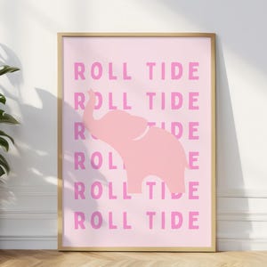 Set of 30 University of Alabama Dorm Wall Art Pink Digital Prints Bama Girls Aesthetic Dorm Decor Instant Download Pink Roll Tide Dorm Decor