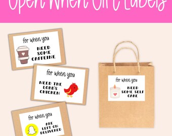 College Open When Envelopes: Care Package Labels (PDF Download)