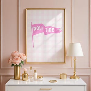 Set of 30 Tuscaloosa Wall Art, Alabama Wall Art Print, Preppy Alabama Poster, Bama Dorm Wall Art, Pink Roll Tide Wall Art, Bar Cart art