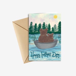 Cartes de fête des pères - Ours pêcheur