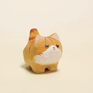 Hand Crafted Chubby Orange Cat Figurine