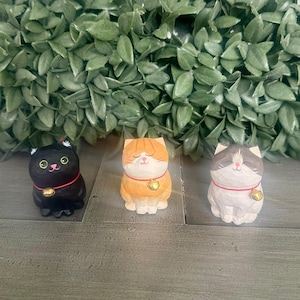 Hand Crafted Large Wooden Cat Ornaments (sold individually)