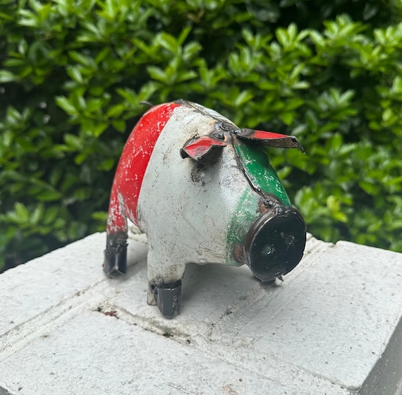 Pig-super-mini-metal-garden-yard Art Recycled - Etsy