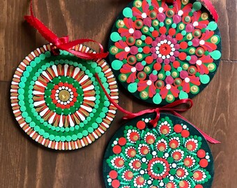 Handmade Dot Mandala Ornaments