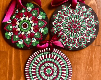 Handmade Dot Mandala Ornaments