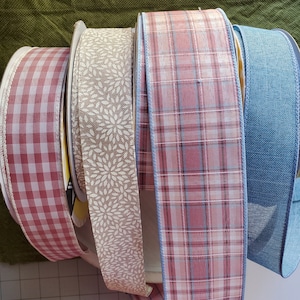 Spring Summer Wired Ribbon, Premium Ribbon Bundles, Wreath Ribbon Kits, Wired Ribbon Sets, Ribbon Supplies, Multiple Ribbon Varieties