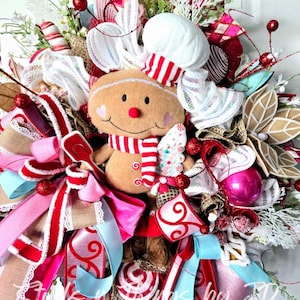 Gingerbread Christmas Wreath: Candy Land Holiday Door Decor