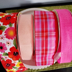 Spring Summer Wired Ribbon, Premium Ribbon Bundles, Wreath Ribbon Kits, Wired Ribbon Sets, Ribbon Supplies, Multiple Ribbon Varieties