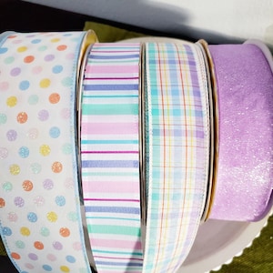 Spring Summer Wired Ribbon, Premium Ribbon Bundles, Wreath Ribbon Kits, Wired Ribbon Sets, Ribbon Supplies, Multiple Ribbon Varieties