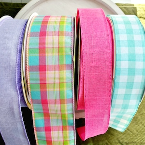 Spring Summer Wired Ribbon, Premium Ribbon Bundles, Wreath Ribbon Kits, Wired Ribbon Sets, Ribbon Supplies, Multiple Ribbon Varieties