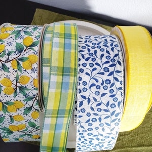 Spring Summer Wired Ribbon, Premium Ribbon Bundles, Wreath Ribbon Kits, Wired Ribbon Sets, Ribbon Supplies, Multiple Ribbon Varieties