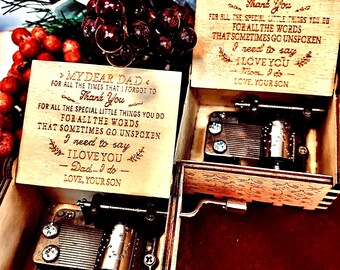 Caja de música You Are My Sunshine Caja de música de madera para mamá de parte de su hijo Caja de música Regalo para papá de parte de su hijo Caja de música de madera Amo a mamá Amo a papá