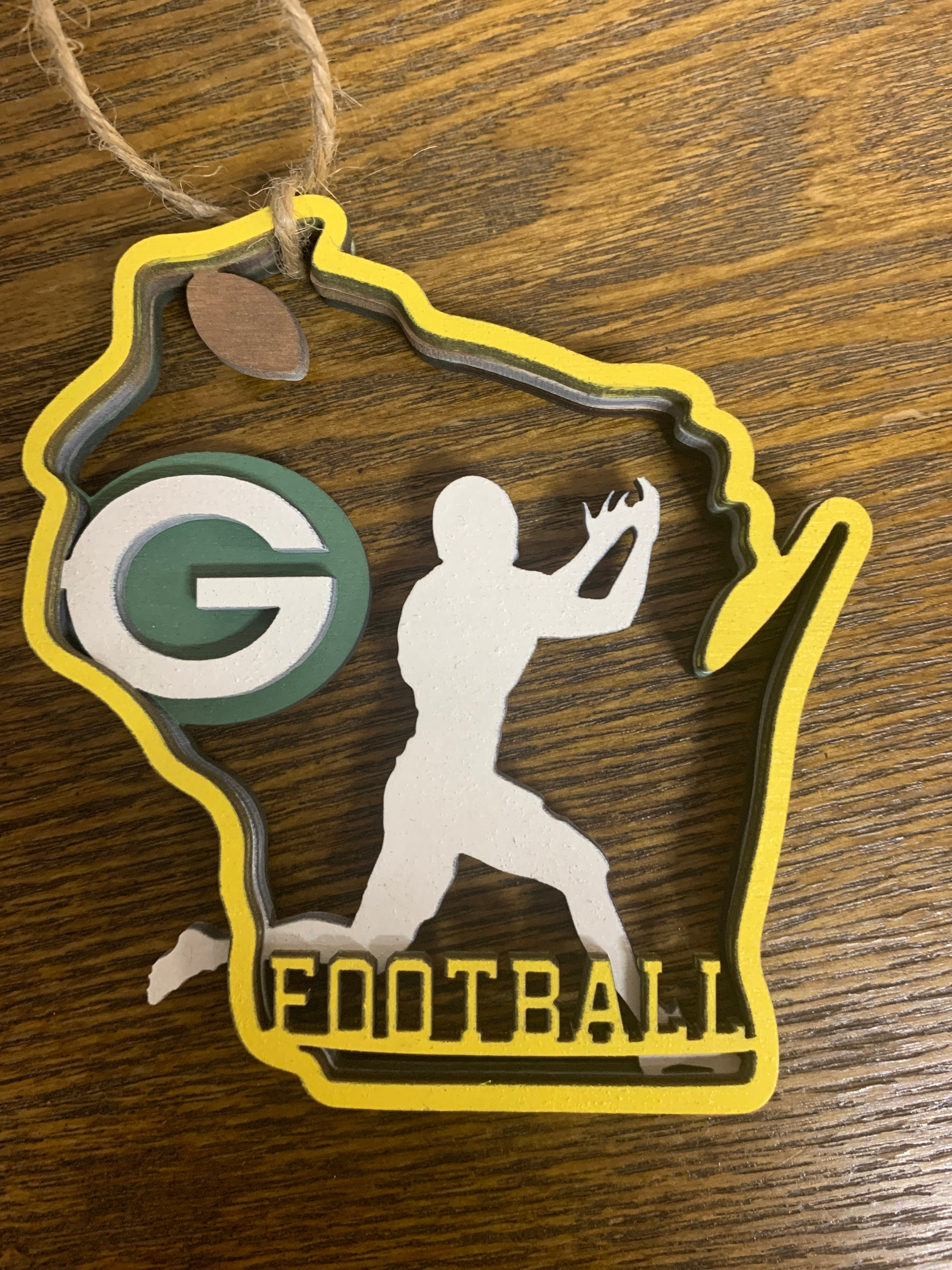 Wisconsin Ornaments Wood 3D Layered Wisconsin Ornaments Pontoon Lake