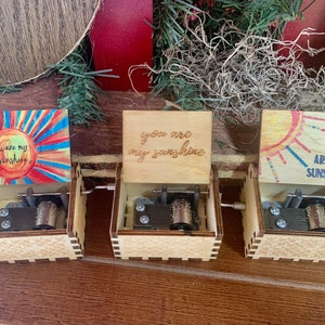 You Are My Sunshine Music Box Wooden Music Box Plays You Are My Sunshine Musical Gift Wood Music Box Wind Up Crank Box