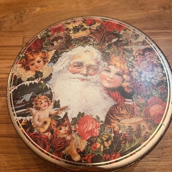 1993 Victoria Graphics Santa Claus Christmas Tin