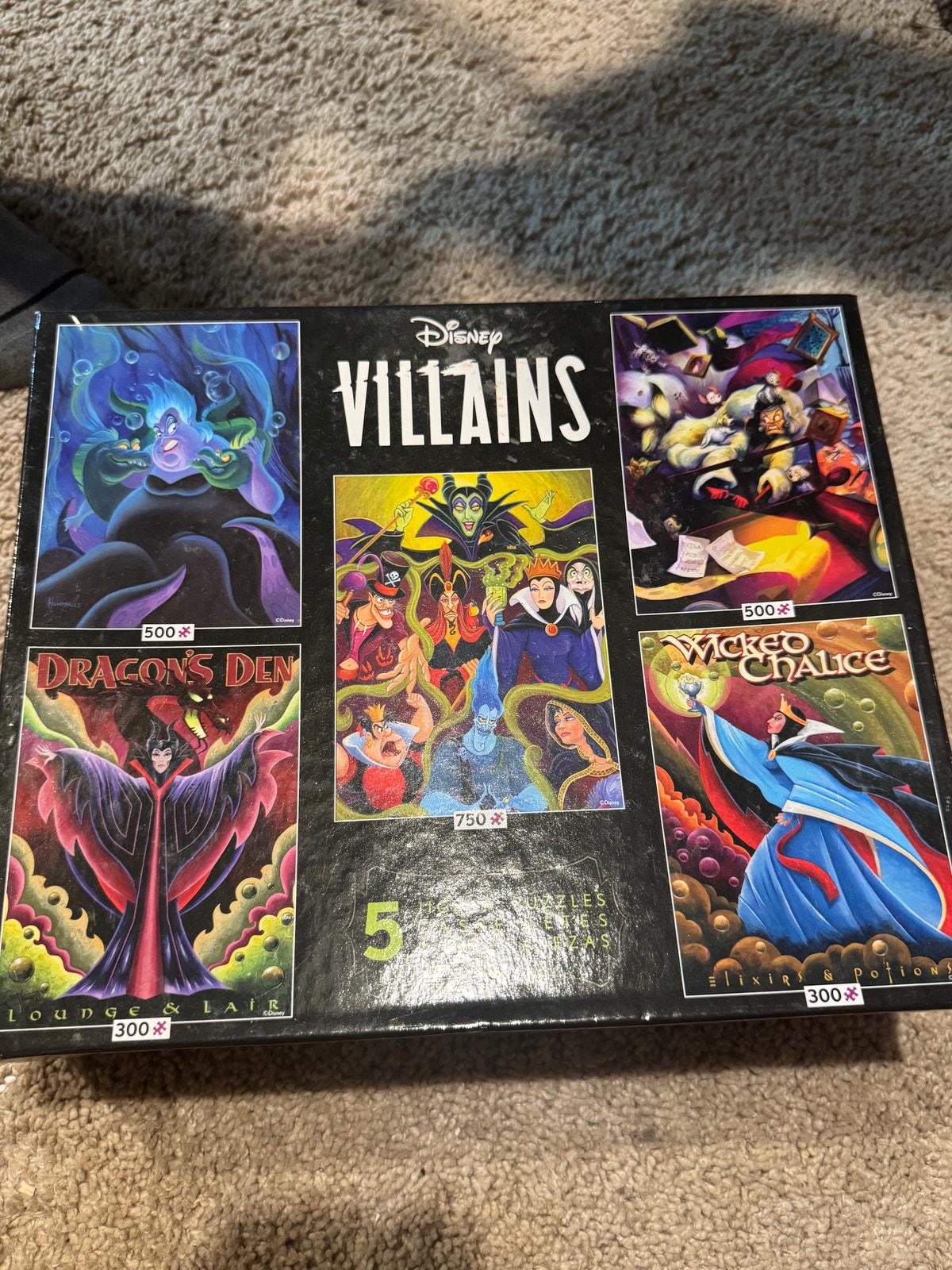 Disney Collection series コンプリートセット Disney Villains 5 Jigsaw Puzzle Box Set Cruella Maleficent