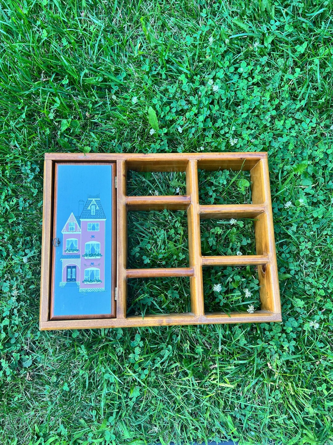 A closer look at Vintage Wood Display Cabinet