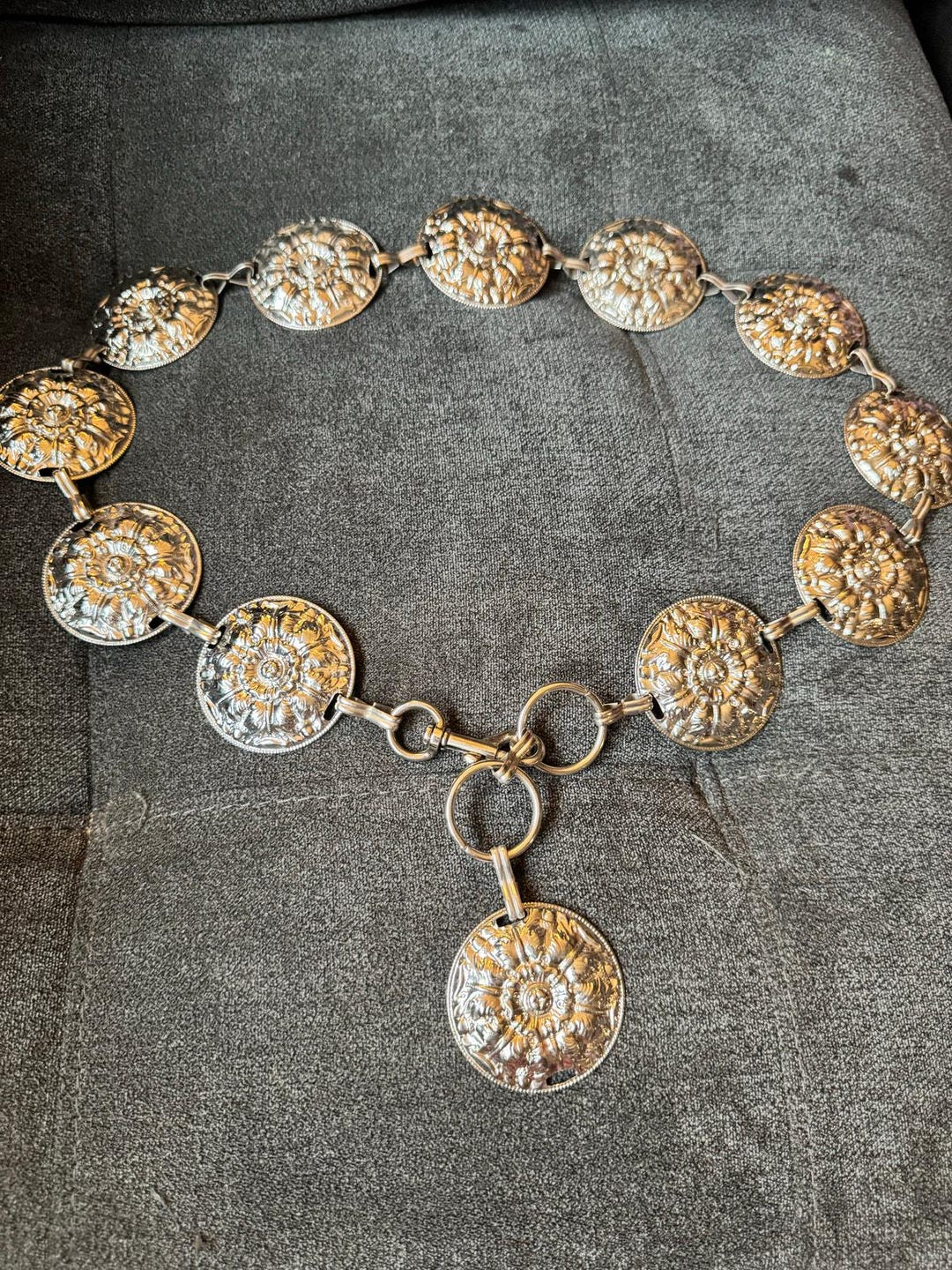 Ride For The Brand Darlin' Orange Floral Concho Link Belt Plus