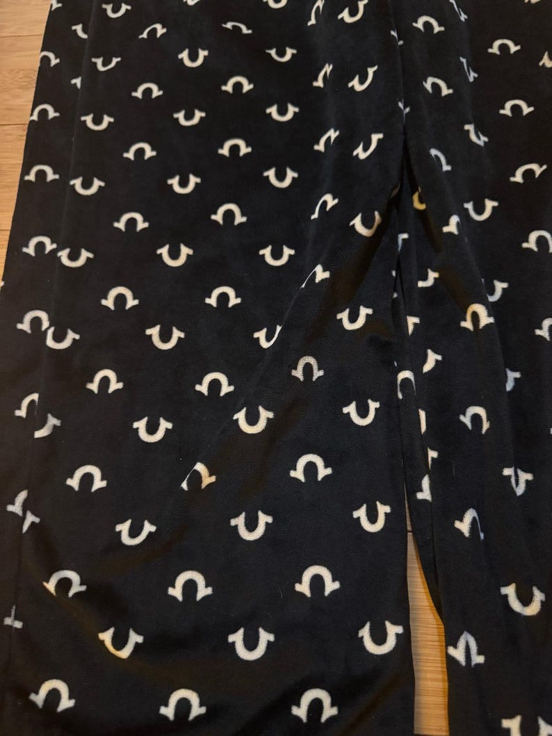 True Religion Loungewear Pants Men Size M Black Fleece Pajama Bottoms image 2