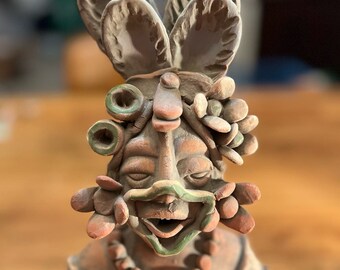 マヤ・アステカの座る神テラコッタ粘土彫刻像 古代文化 陶器製人形 ミラーベアラー彫刻 Mirror-Bearer】メキシコ‐マヤ文明
