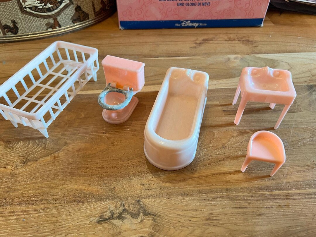 Pink Dollhouse Bathroom Fixtures - Etsy