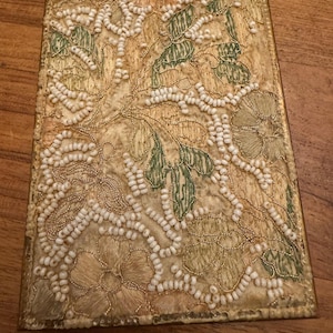 Vintage floral beaded gold tone Hinged Cigarette Case MCM