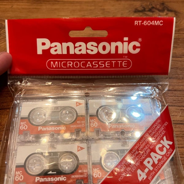 Panasonic RT-604MC Microcassette New Sealed 4 Pack Storage Case Japan