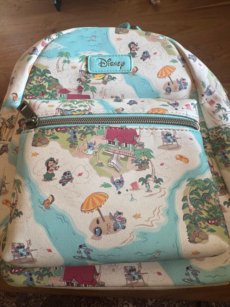 Disney Lilo and Stitch Island Map All Over Print Backpack image 1