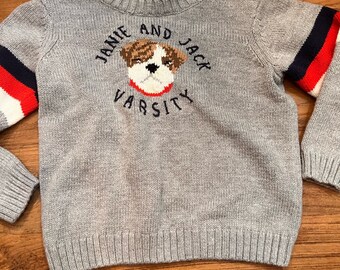 Janie And Jack Varsity Bulldog Crewneck Sweater