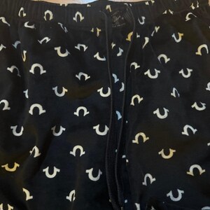 True Religion Loungewear Pants Men Size M Black Fleece Pajama Bottoms image 3