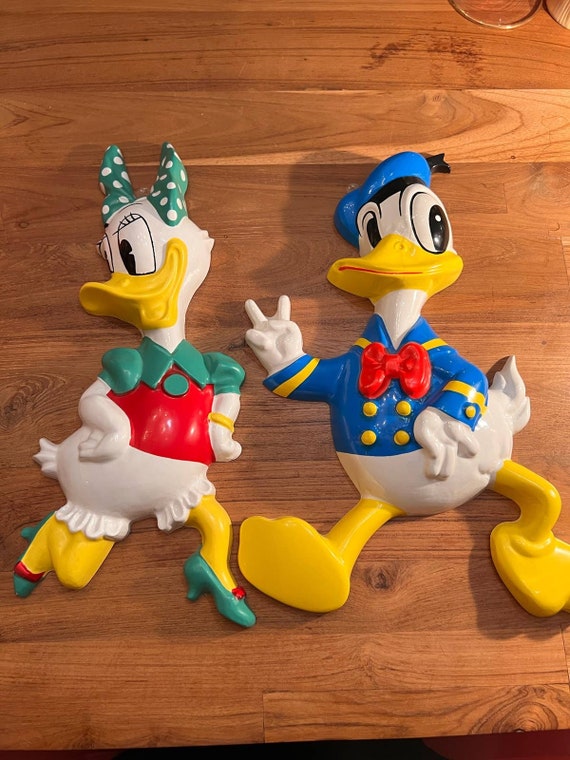 Disney ドナルド 大型壁掛けヴィンテージ ディズニー製作 ドイツ ドナルド デイジーダック デイジーダック 壁