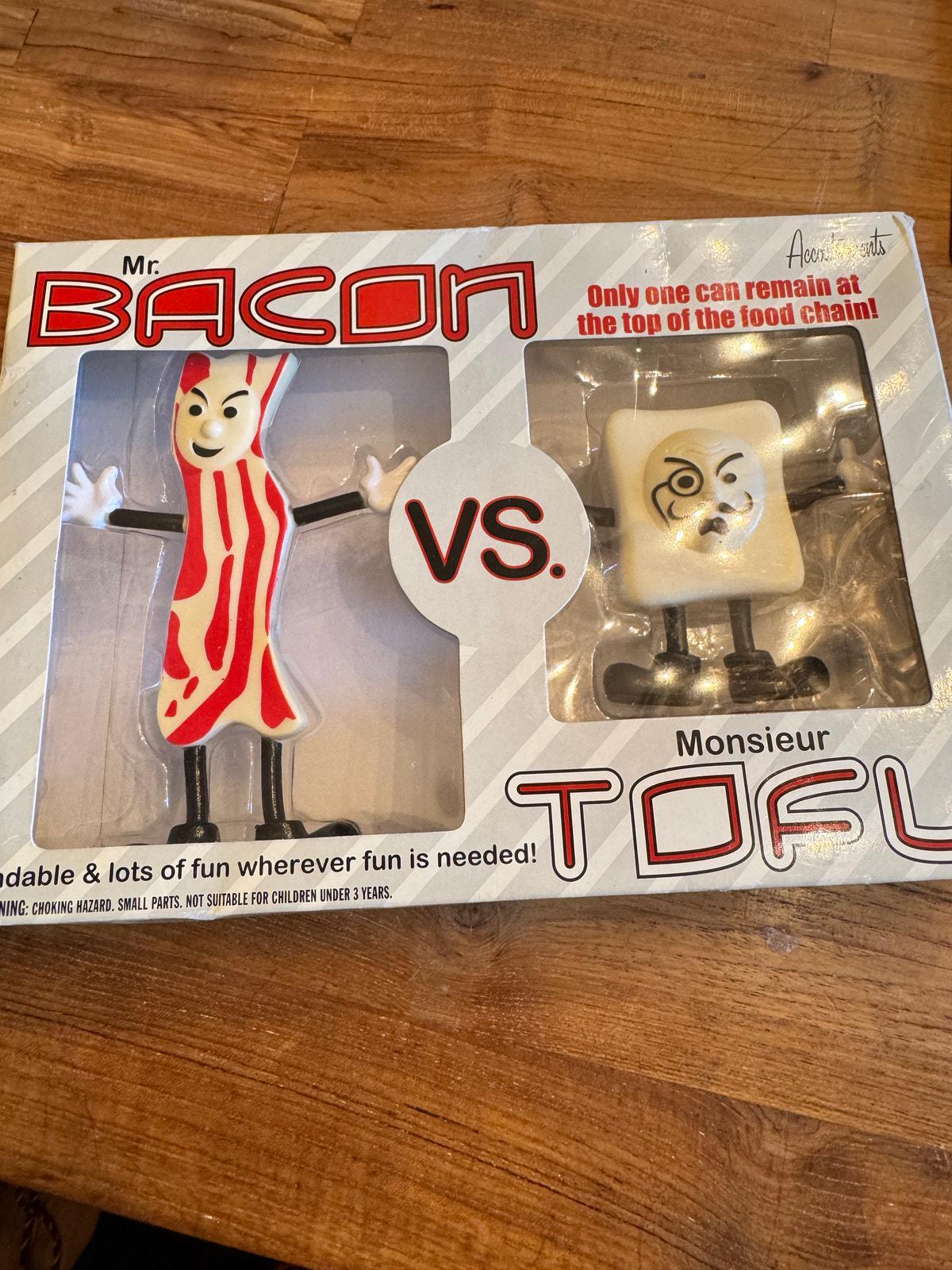 Accoutrements Bacon Vs Monsieur Bendable Action Figures Lot of