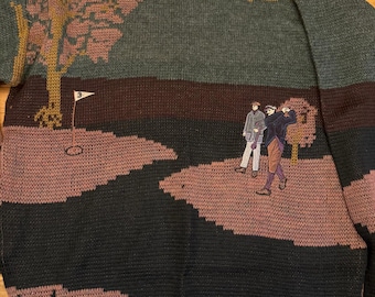 Vintage gouden Chartwell-trui, maat Large