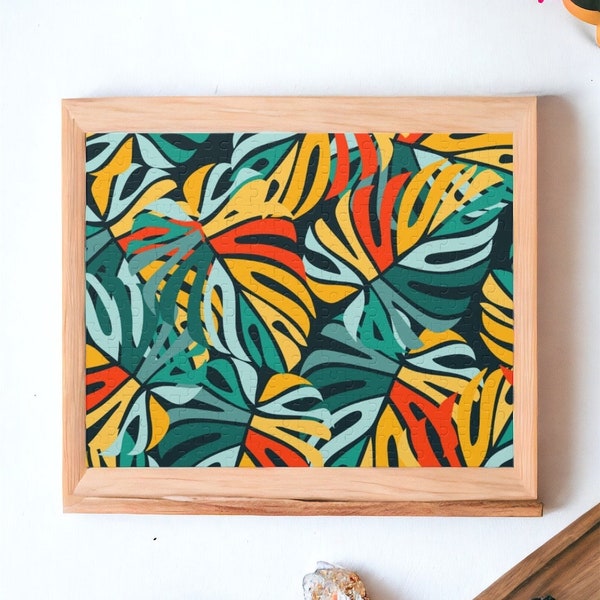 Vibrant Monstera Puzzle - Plant Expo Gift - Bright Colored Plant Leaves