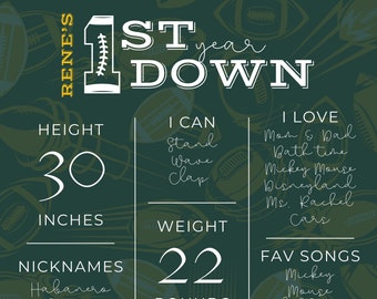 First Year Down Stats Poster (Digital File)