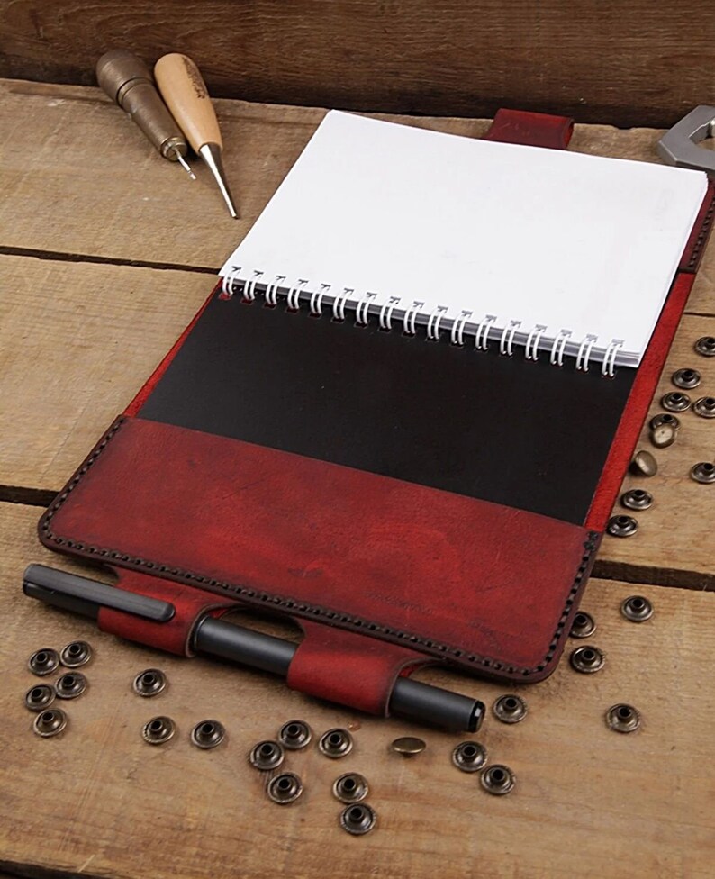 Notebook Rivet Images Personalized Leather Notebook Cover: Add a Touch of Elegance to Your ...